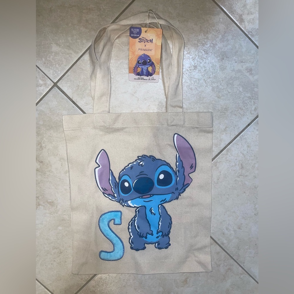 Primark Disney Stitch Kids Tote Bag - Beige and Blue